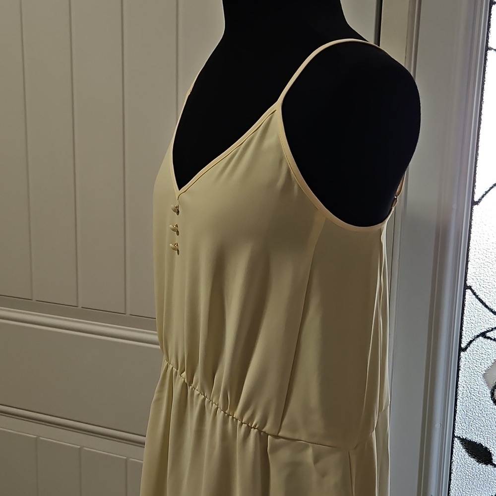 Aritzia Little Moon Butter Yellow Lace Trim Aurora Midi Dress Size XS - Picture 10 of 16